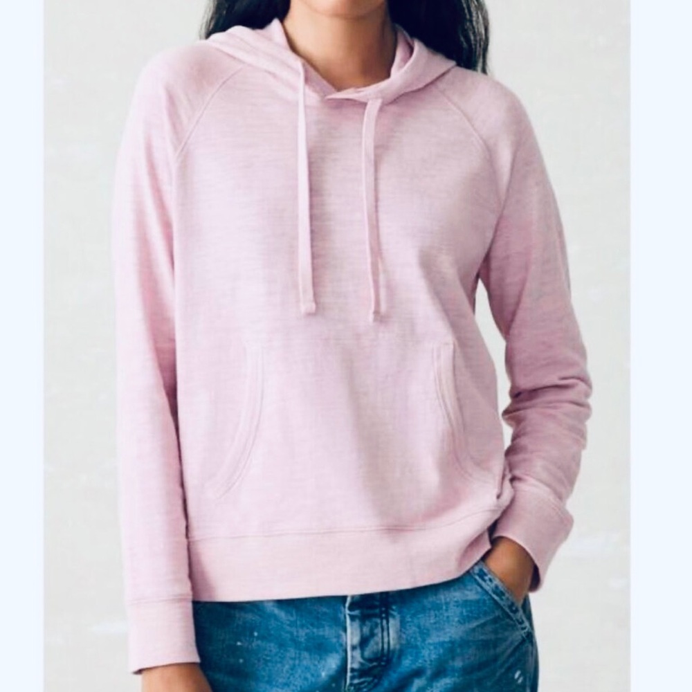 FAHERTY Sunwashed Organic Cotton Slub Knit Hoodie Light Pink